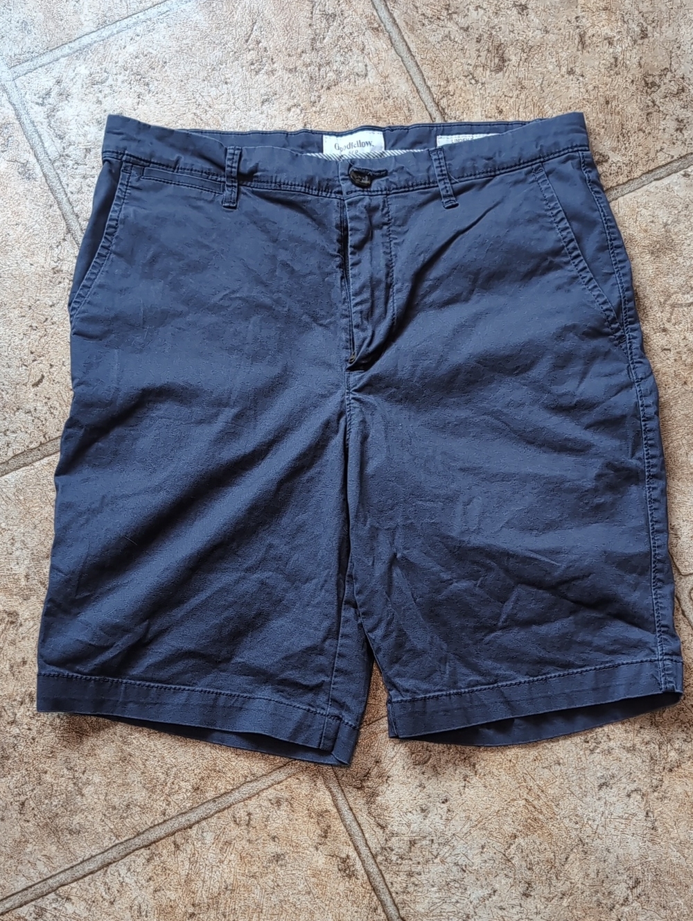 Goodfellow & Co Navy Flat-Front Cotton Shorts